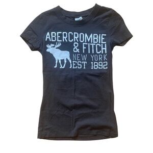 Abercrombie and Fitch Vintage Signature Logo T-Shirt in Brown